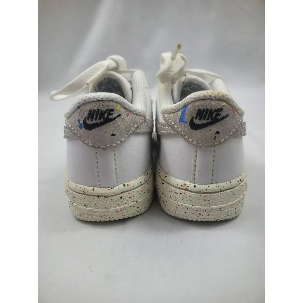 Nike Air Force 1 Paint Splatter - White' Toddler Shoes DJ2600-100 Size 8C